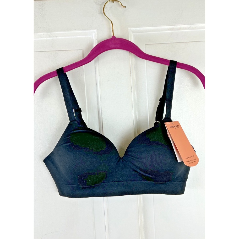 Truekind Supportive Comfort Wireless Shaping Bra Women M Black Sweetheart Neck